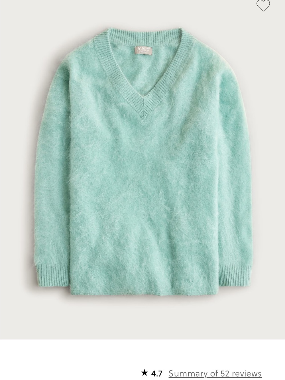 J.Crew Brushed Cashmere Relaxed V-Neck Sweater